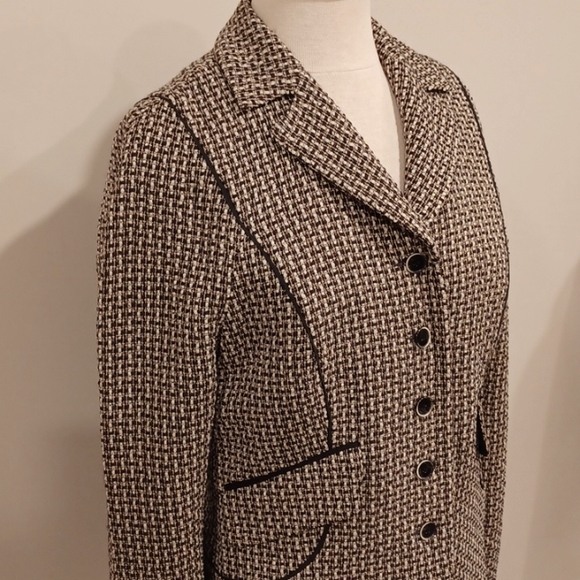 Zenobia Textured Woven Wool Blend Blazer NEW- Sz. 10 - Picture 4 of 13